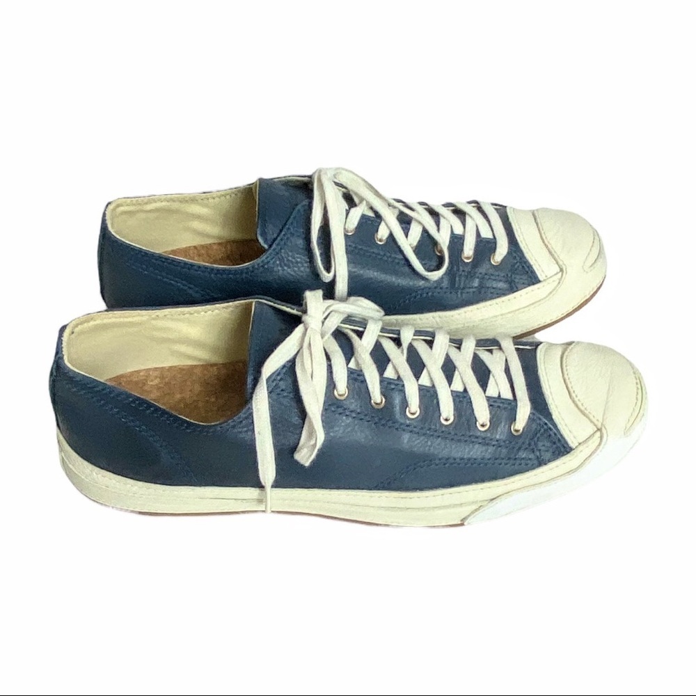 NWOT Converse Jack Purcell Blue Leather Low Top Sneakers - Picture 4 of 12